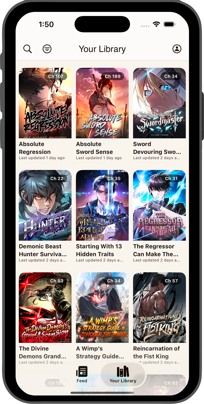 ManhwaShelf app library
